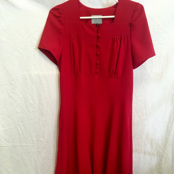 Red 1940s Vintage Style Elaine Bernstein Dress - Picture 1 of 5